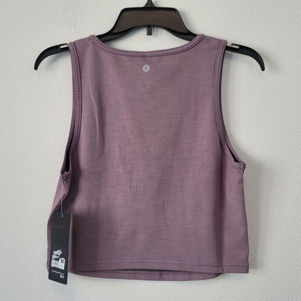 90Ā Degree By Reflex Mauve Ribbed Knit Tank Size M - Picture 2 of 8